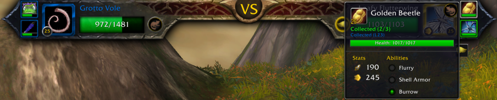 Battle Pet Collector tooltip during a pet battle showing collected status
